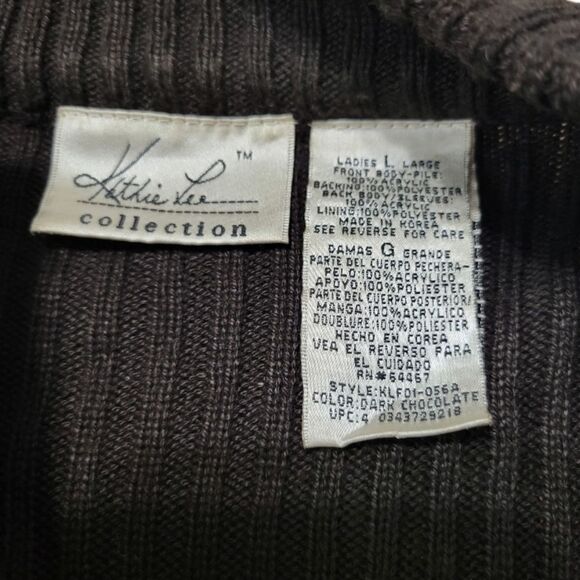 Vintage Kathie Lee Jacket Size Large Kathie Lee Collection Fuax Fur Cardigan VTG - Picture 5 of 5